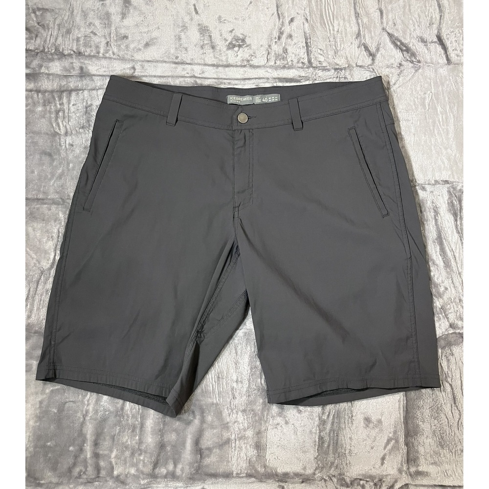 Icebreaker Merino Men 39/40 Hiking Shorts Dark Gray Wool Blend Technical Outdoor